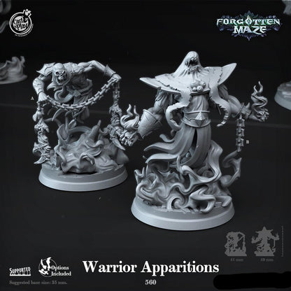 3D Printed Cast n Play Warrior Apparitions Forgotten Maze 28mm 32mm D&D