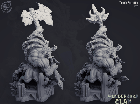 3D Printed Cast n Play Woodenhorn Clan - Tokala Farcutter 28mm 32mm D&D