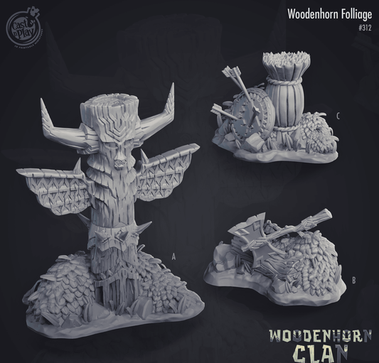 3D Printed Cast n Play Woodenhorn Clan - Woodenhorn Folliage 28mm 32mm D&D