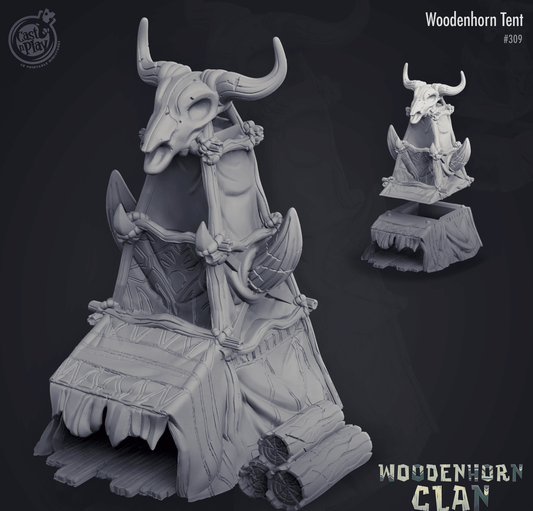 3D Printed Cast n Play Woodenhorn Clan - Woodenhorn Tents 28mm 32mm D&D