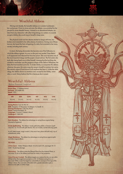 3D Printed Cast n Play Wrathful Abbess Church of Wrath 28mm 32mm D&D