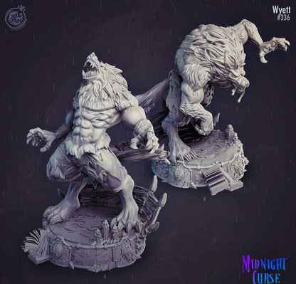 3D Printed Cast n Play Wyett Werewolf Midnight Curse 28mm 32mm D&D