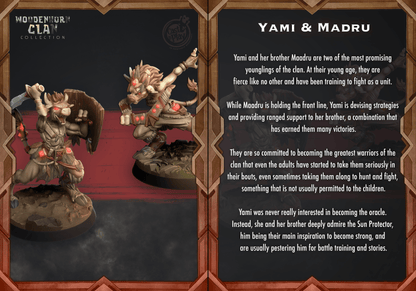 3D Printed Cast n Play Yami and Maadru Woodenhorn Clan 28mm 32mm D&D