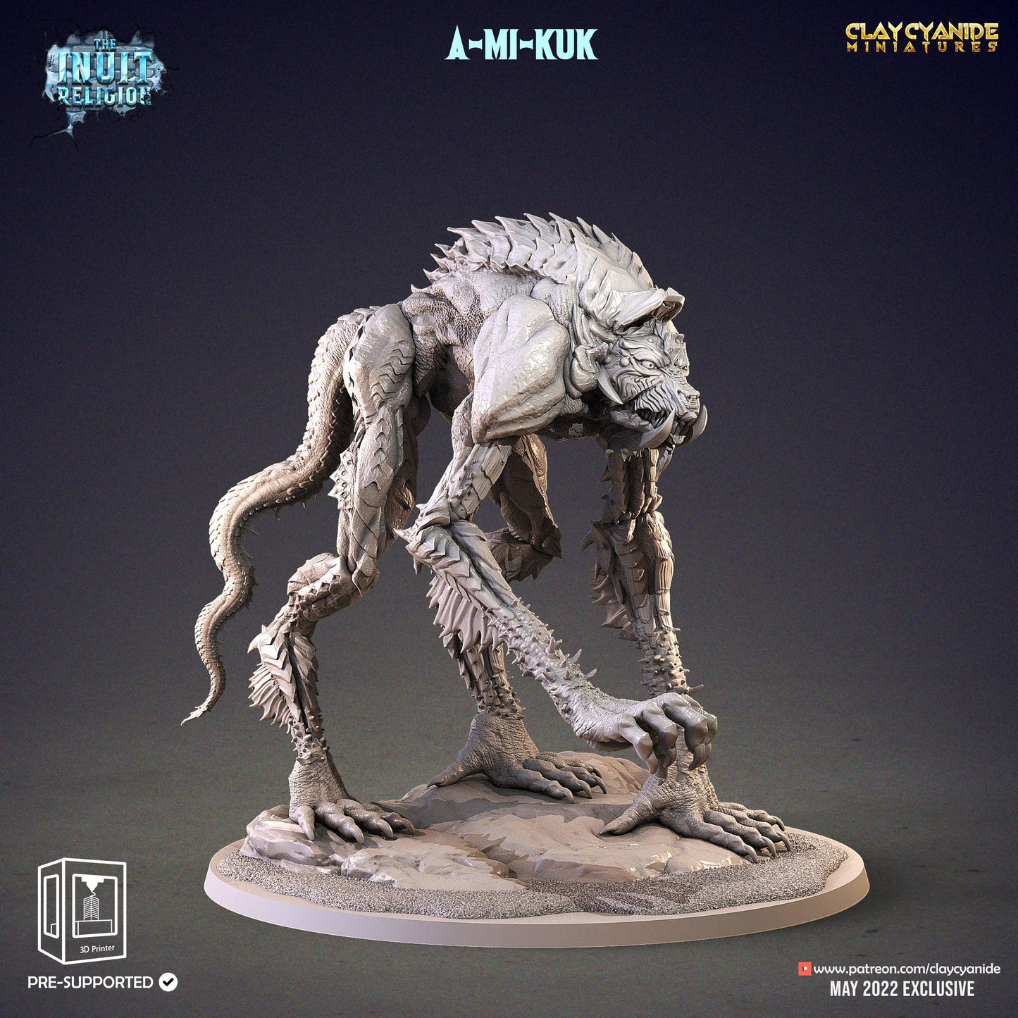 3D Printed Clay Cyanide A-mi-kuk Inuit Religion Ragnarok D&D