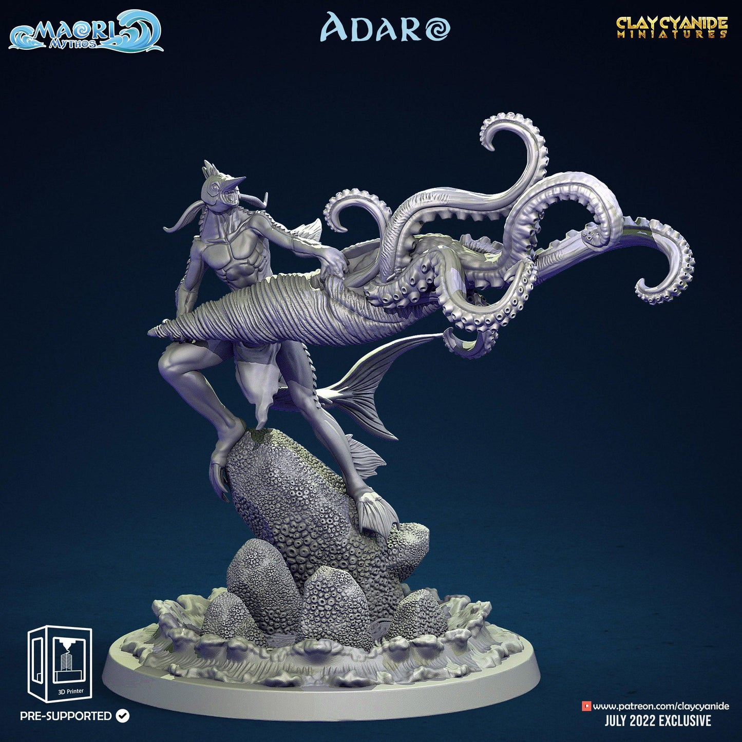 3D Printed Clay Cyanide Adaro Riders Set Maori Mythos 28mm-32mm Ragnarok D&D