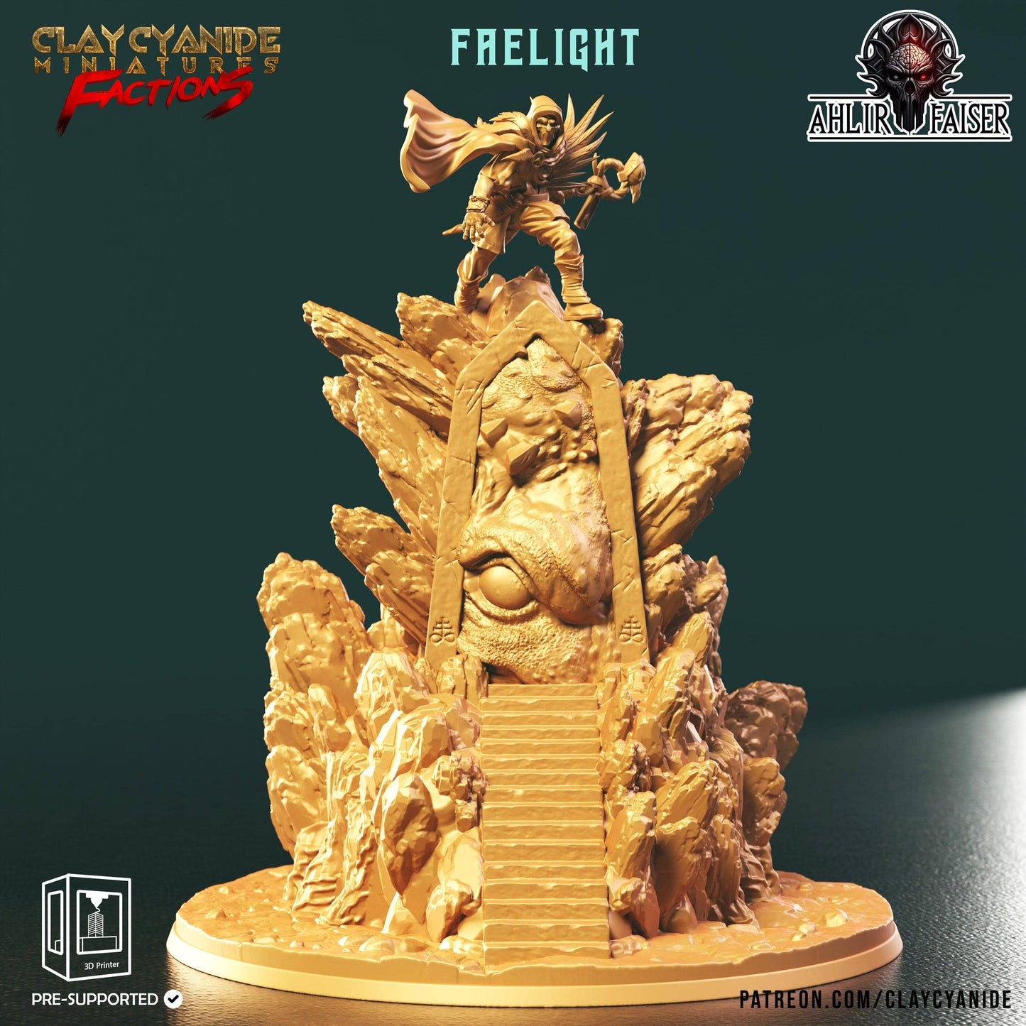 3D Printed Clay Cyanide Ahlir Faiser Factions Ragnarok D&D