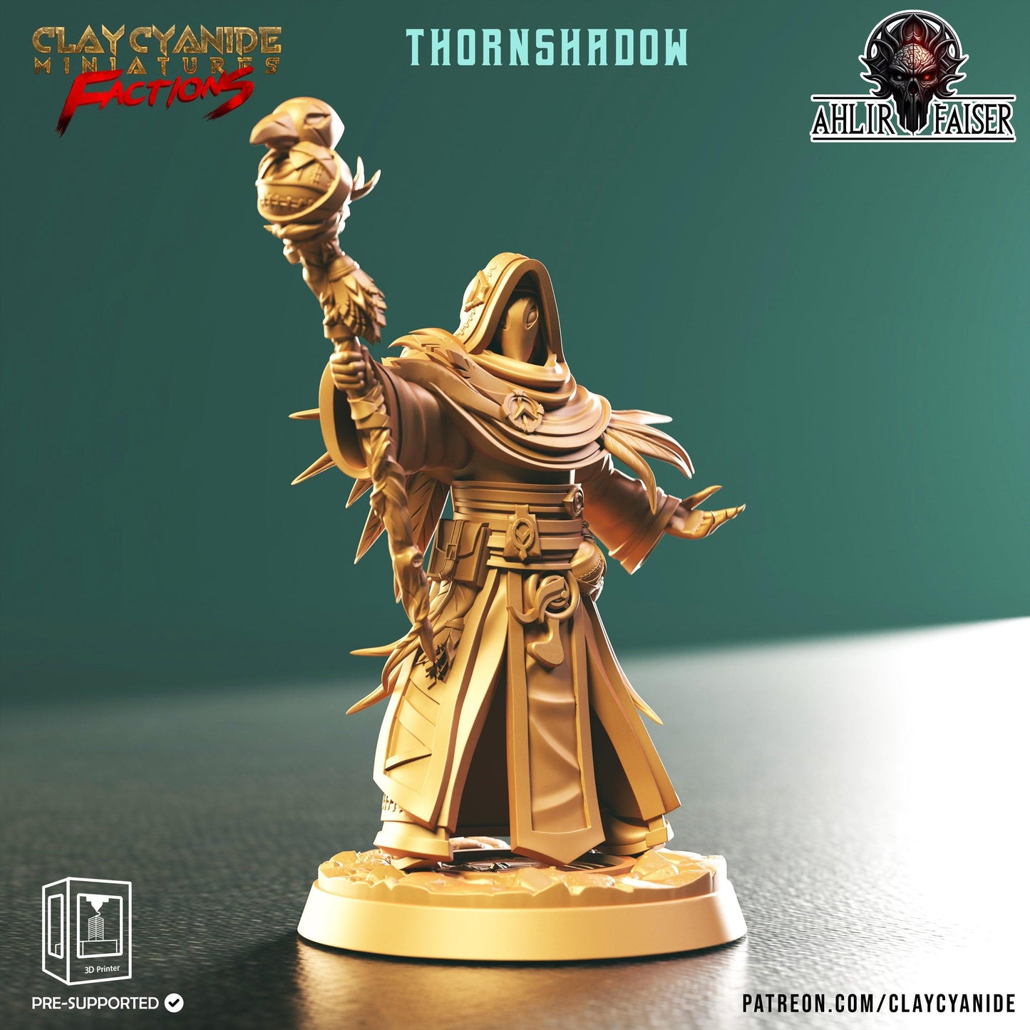 3D Printed Clay Cyanide Ahlir Faiser Factions Ragnarok D&D