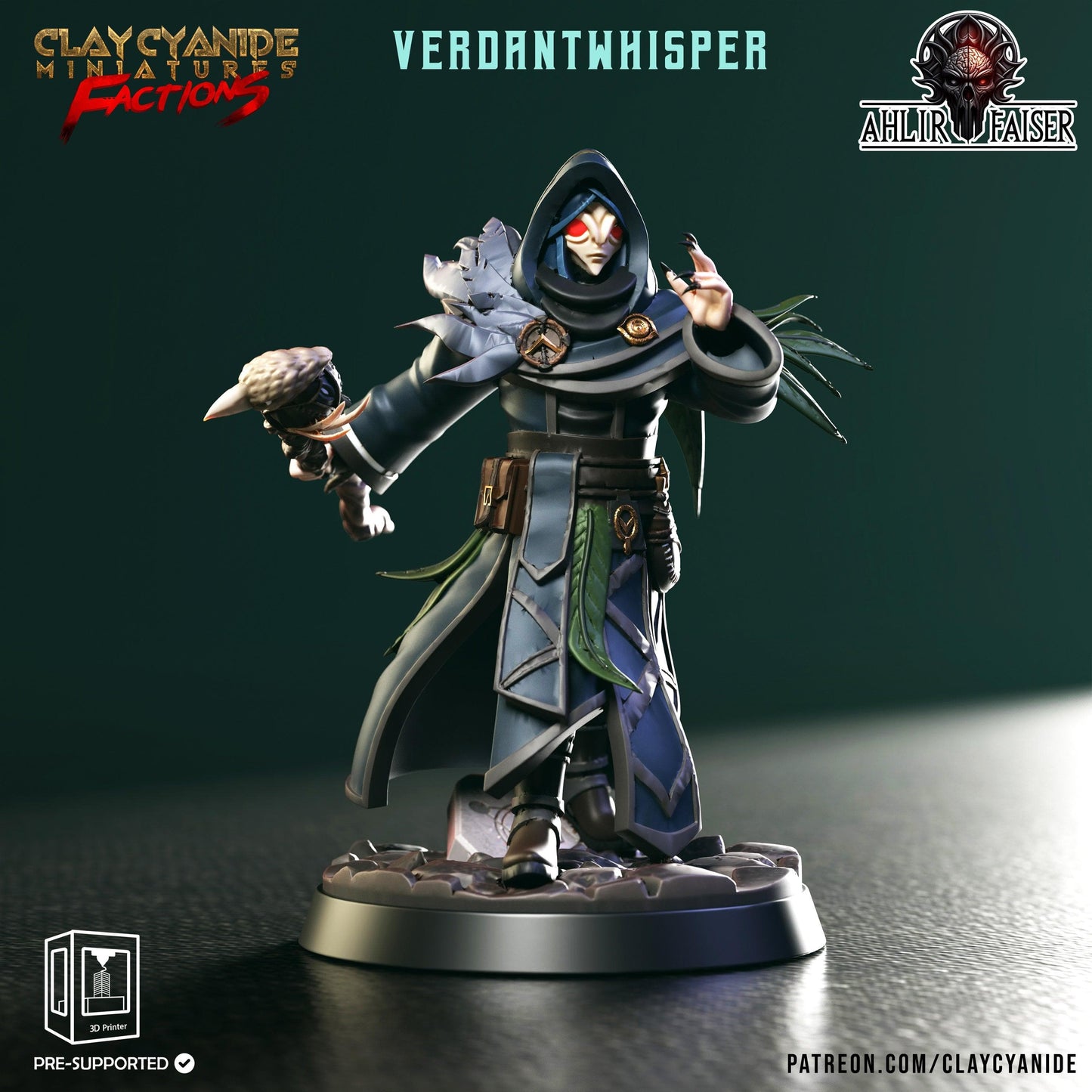 3D Printed Clay Cyanide Ahlir Faiser Factions Ragnarok D&D