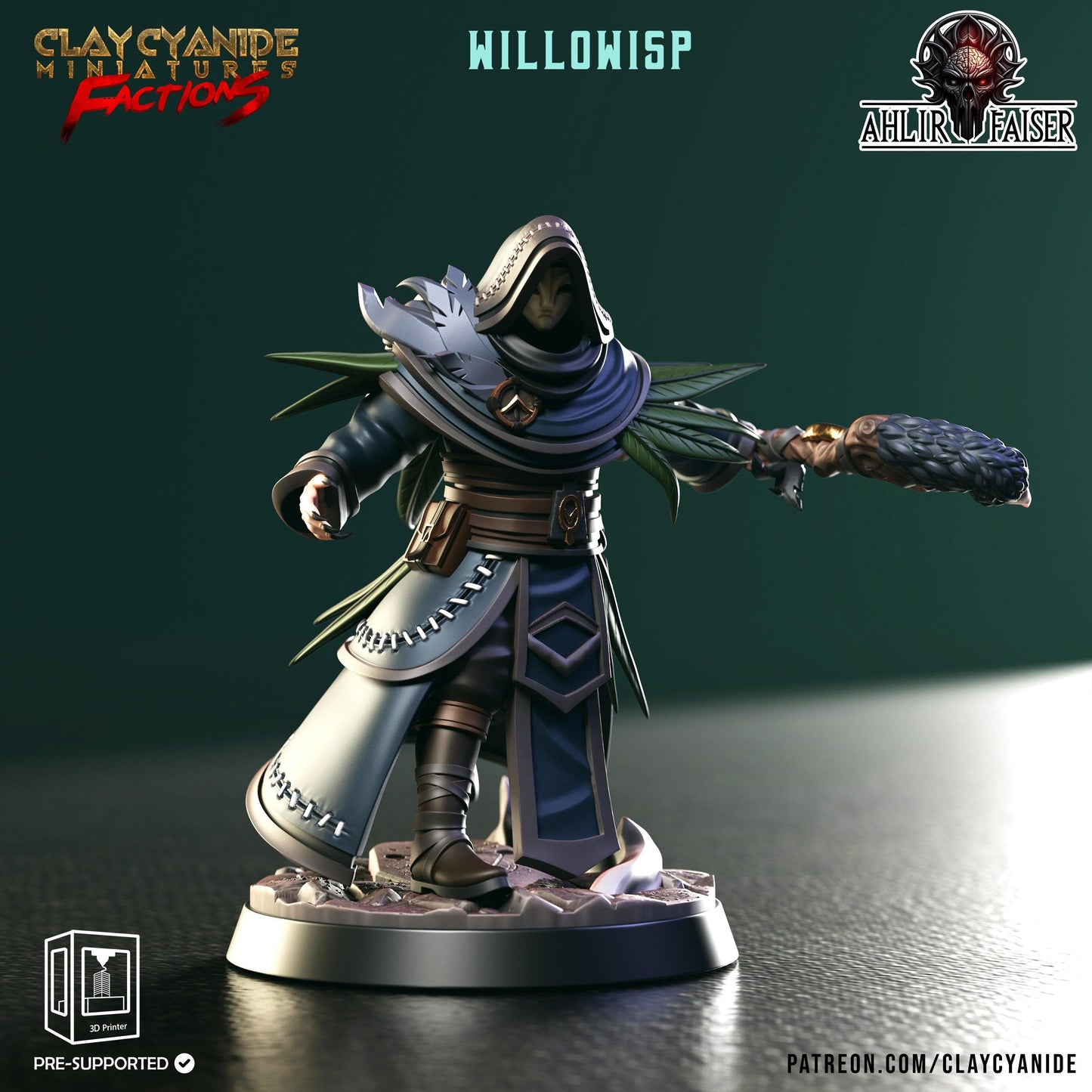 3D Printed Clay Cyanide Ahlir Faiser Factions Ragnarok D&D