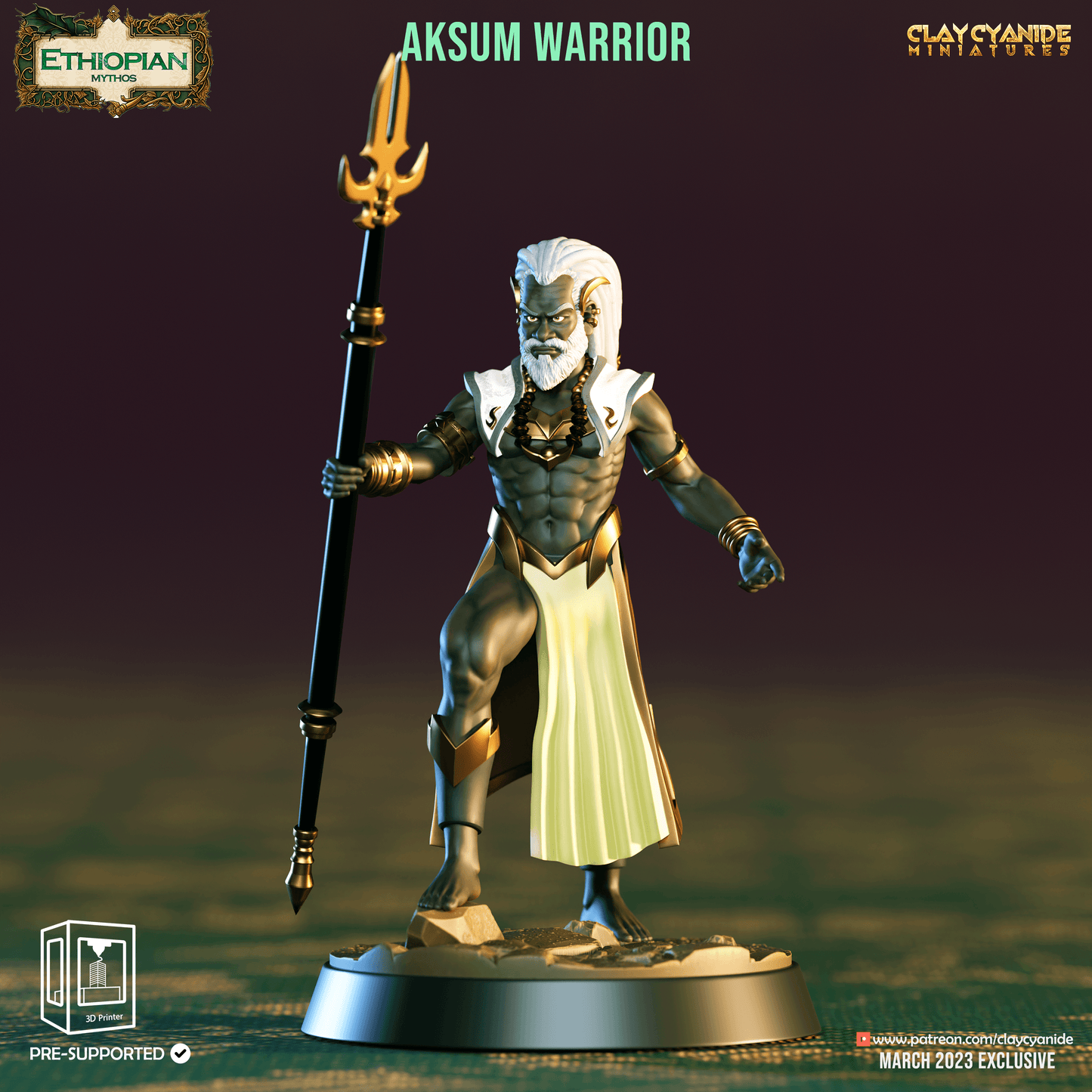 3D Printed Clay Cyanide Aksum Warriors Ethiopian Mythos 28 32 mm D&D