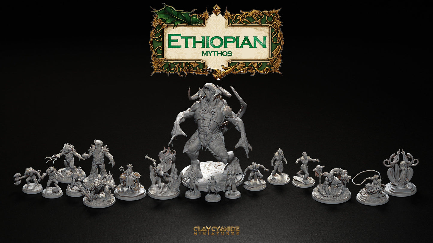 3D Printed Clay Cyanide Aksum Warriors Ethiopian Mythos 28 32 mm D&D