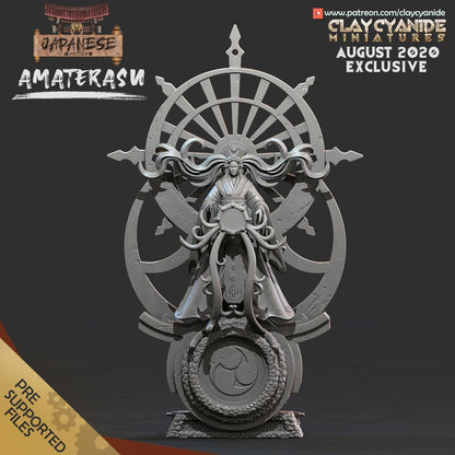 3D Printed Clay Cyanide Amaterasu Japanese Deities Ragnarok D&D