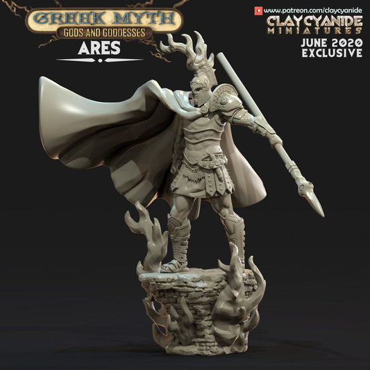 3D Printed Clay Cyanide Ares Greek Myth Gods and Goddesses Ragnarok D&D