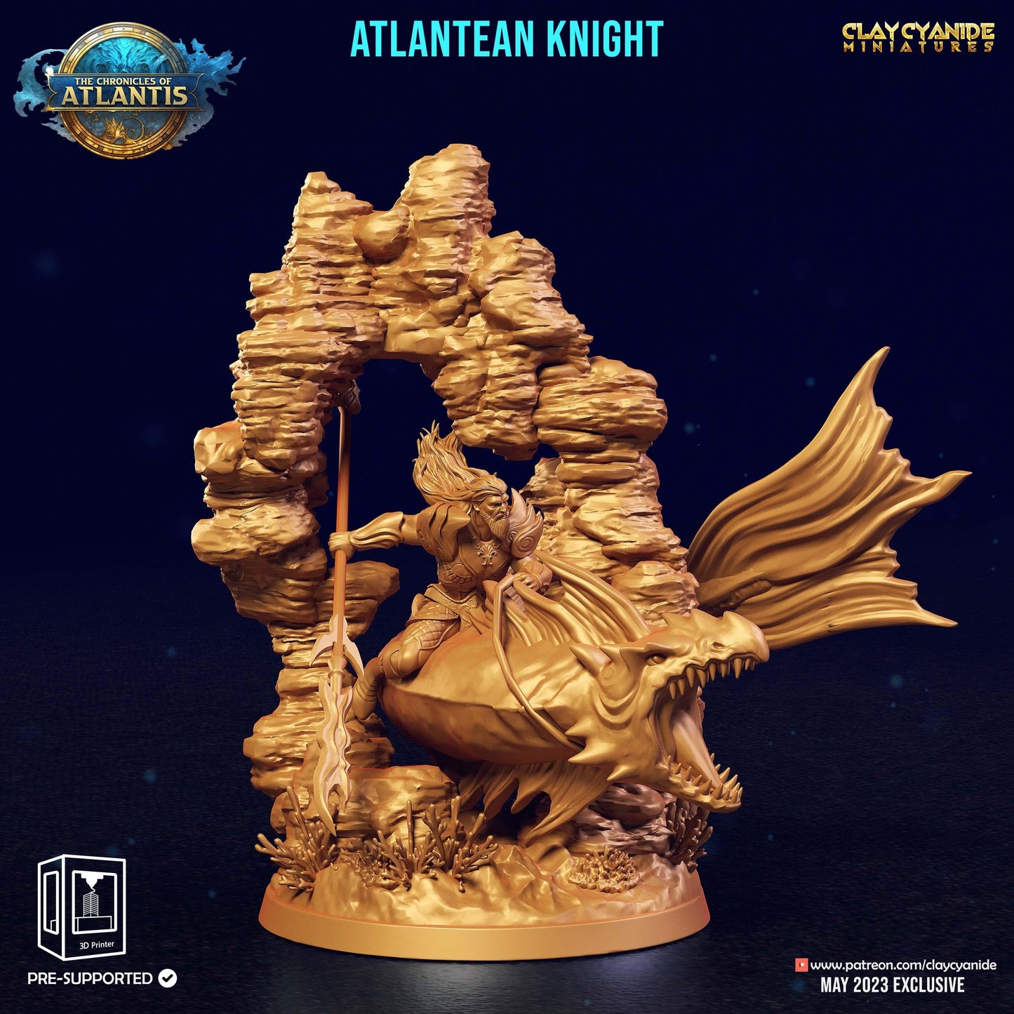 3D Printed Clay Cyanide Atlantean Knights The Chronicles of Atlantis 28 32 mm D&D