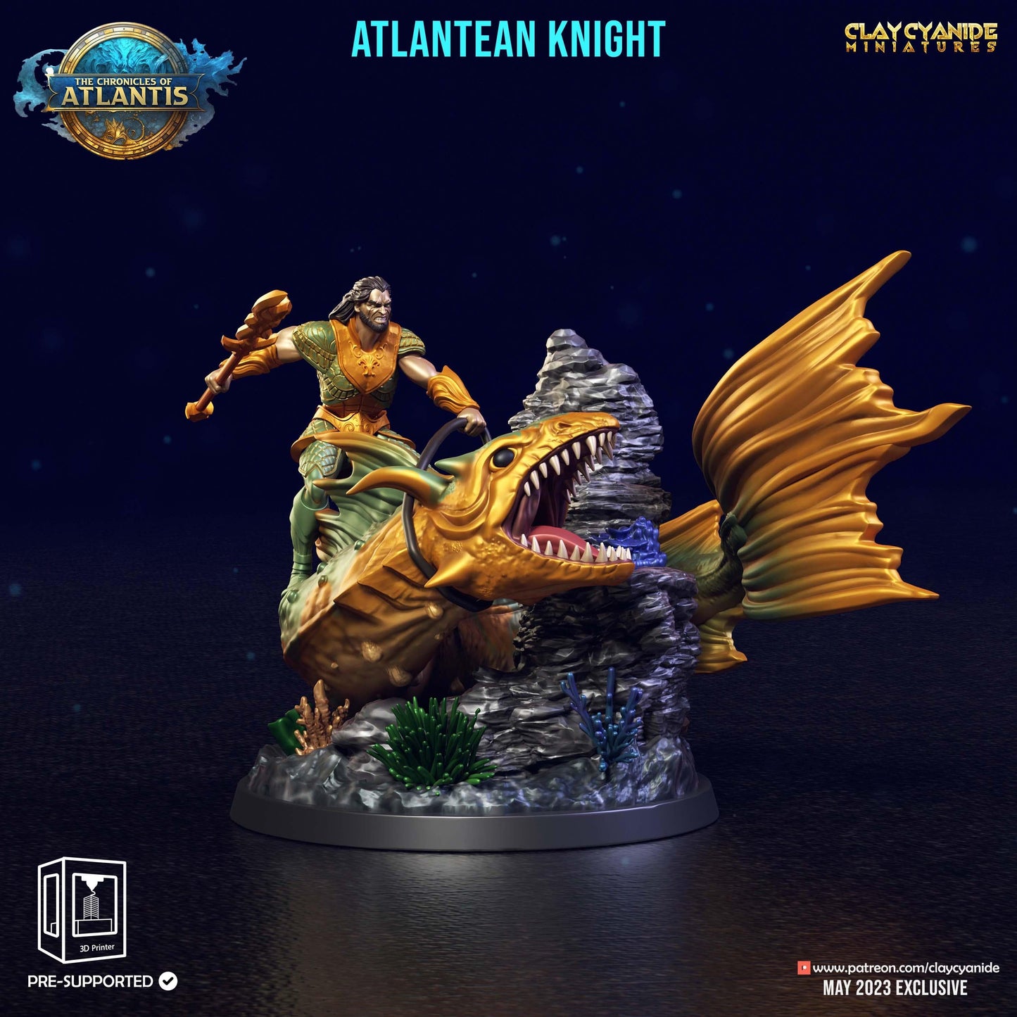 3D Printed Clay Cyanide Atlantean Knights The Chronicles of Atlantis 28 32 mm D&D