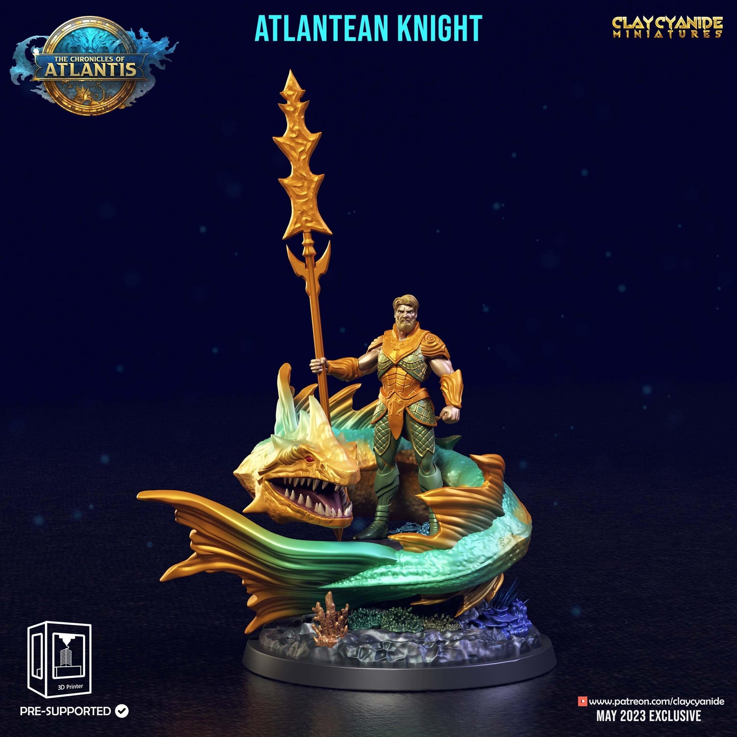 3D Printed Clay Cyanide Atlantean Knights The Chronicles of Atlantis 28 32 mm D&D