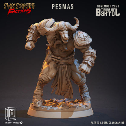 3D Printed Clay Cyanide Baktols Bull Minitours Factions Ragnarok D&D