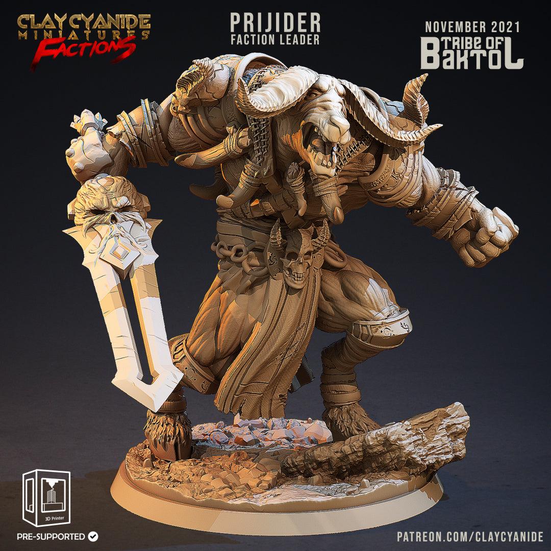 3D Printed Clay Cyanide Baktols Bull Minitours Factions Ragnarok D&D
