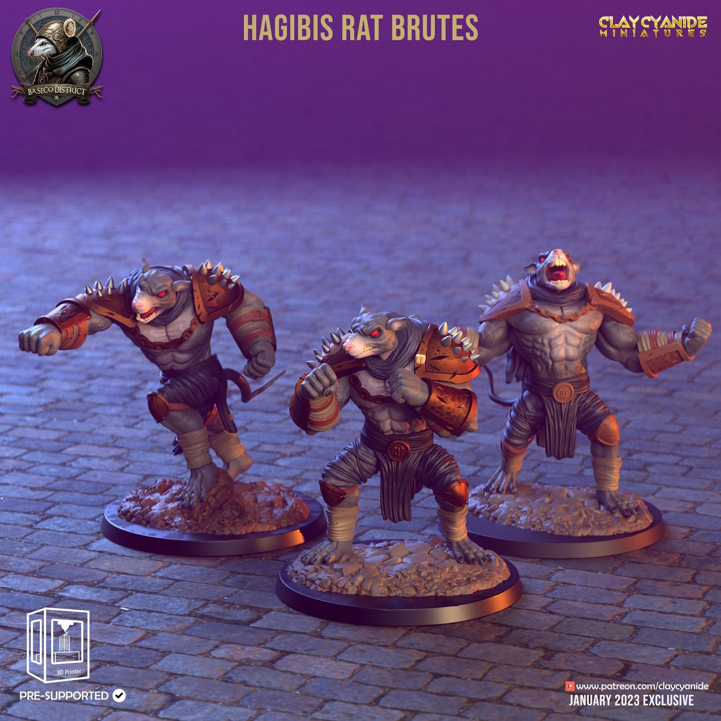 3D Printed Clay Cyanide Baseco District Factions Tribes Ragnarok D&D