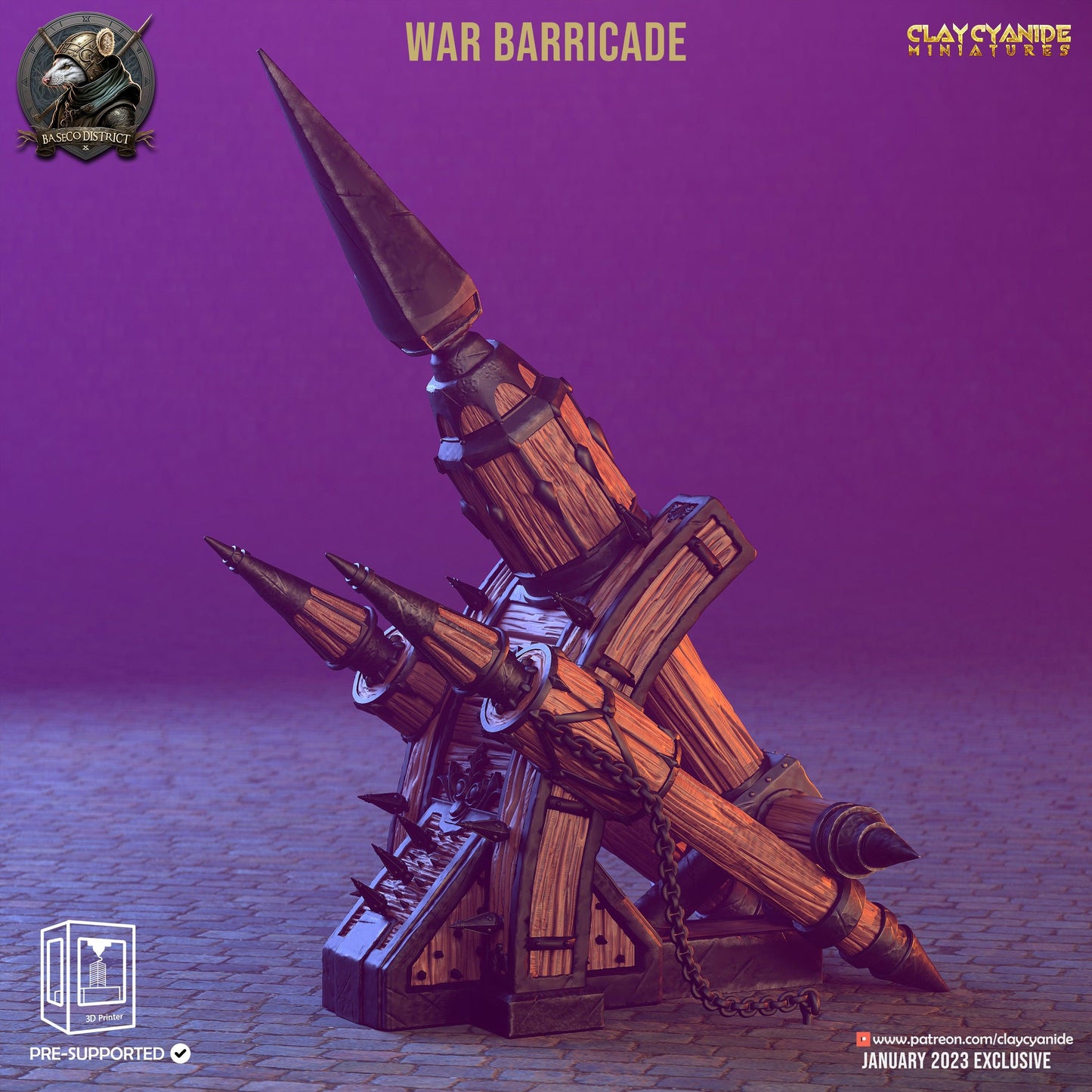 3D Printed Clay Cyanide Baseco District Factions Tribes Ragnarok D&D