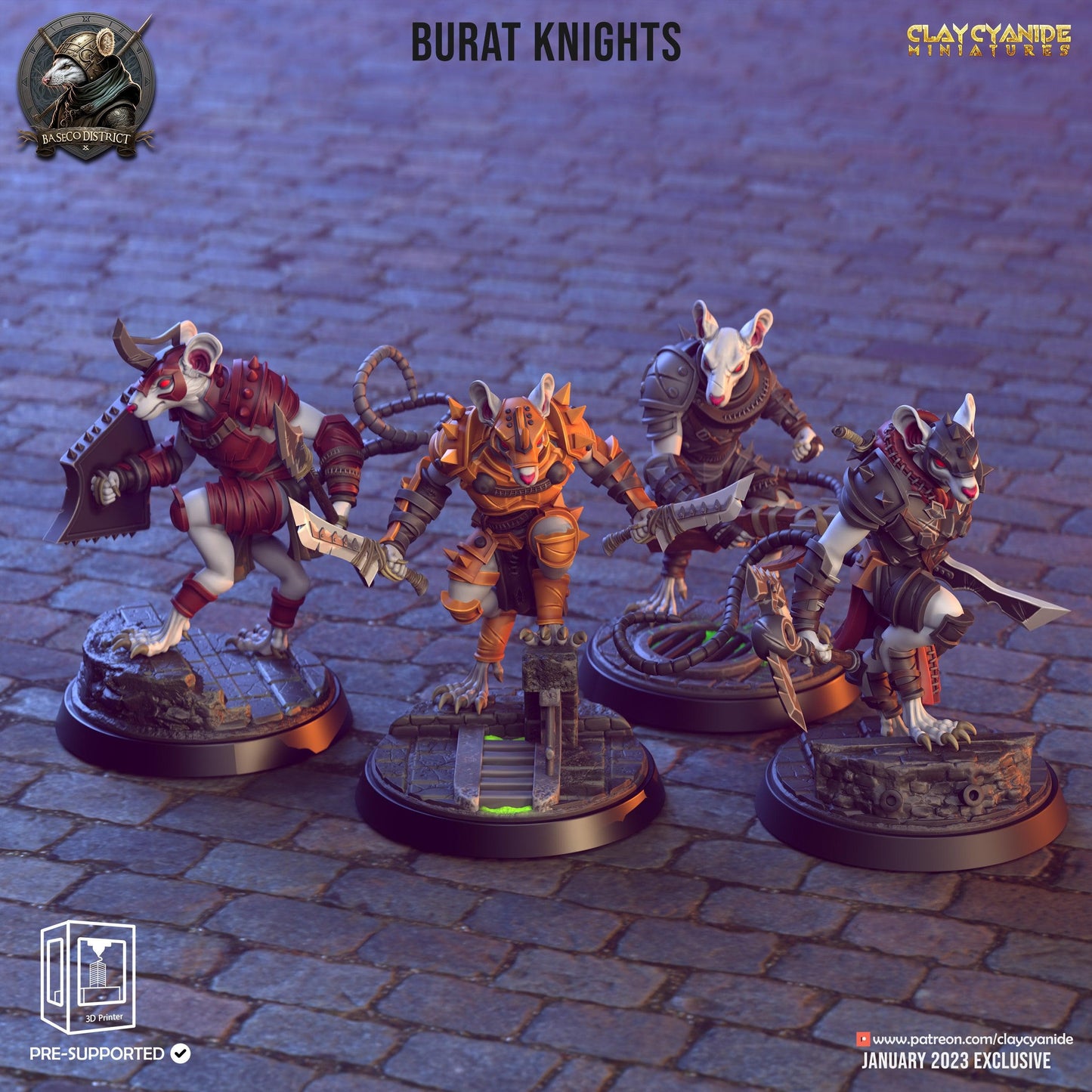 3D Printed Clay Cyanide Baseco District Factions Tribes Ragnarok D&D