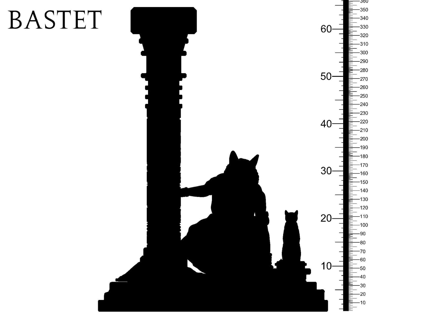 3D Printed Clay Cyanide Bastet Egyptian Mythology 28 32 mm D&D