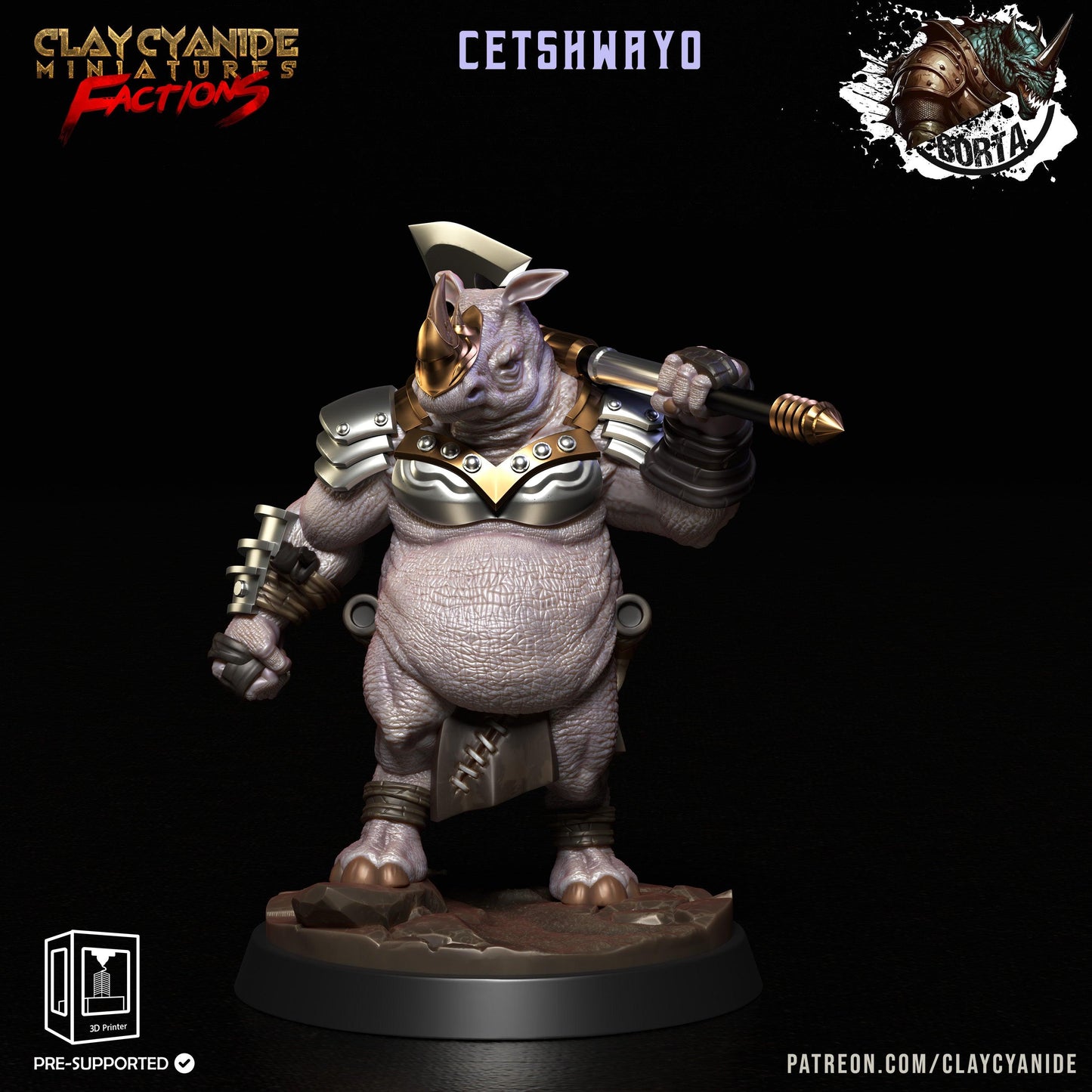 3D Printed Clay Cyanide Battle Borta Factions Tribe Ragnarok D&D