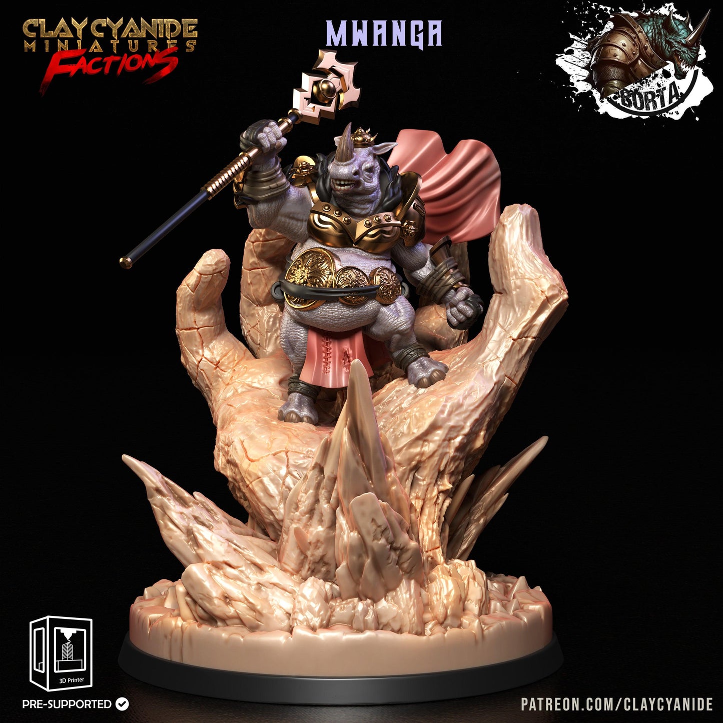 3D Printed Clay Cyanide Battle Borta Factions Tribe Ragnarok D&D