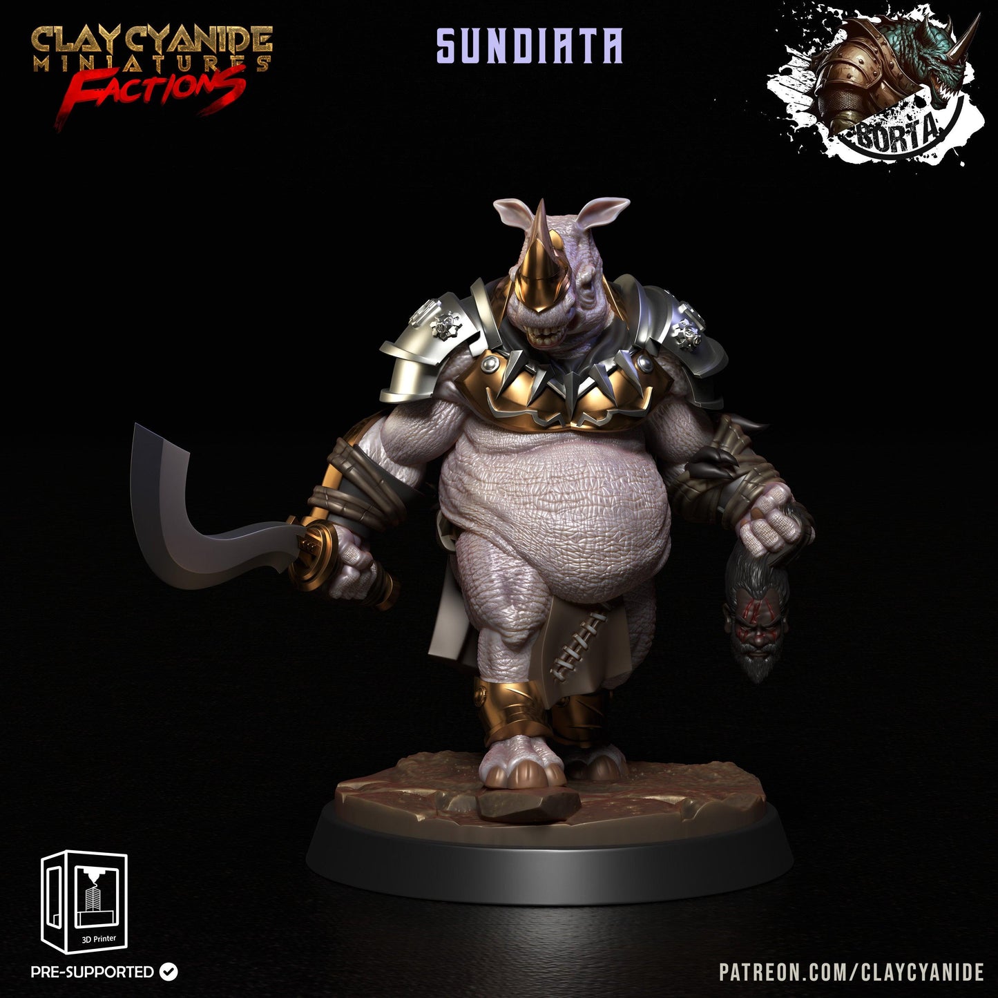 3D Printed Clay Cyanide Battle Borta Factions Tribe Ragnarok D&D