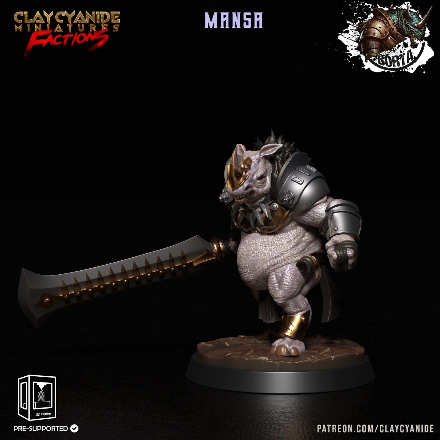 3D Printed Clay Cyanide Battle Borta Factions Tribe Ragnarok D&D