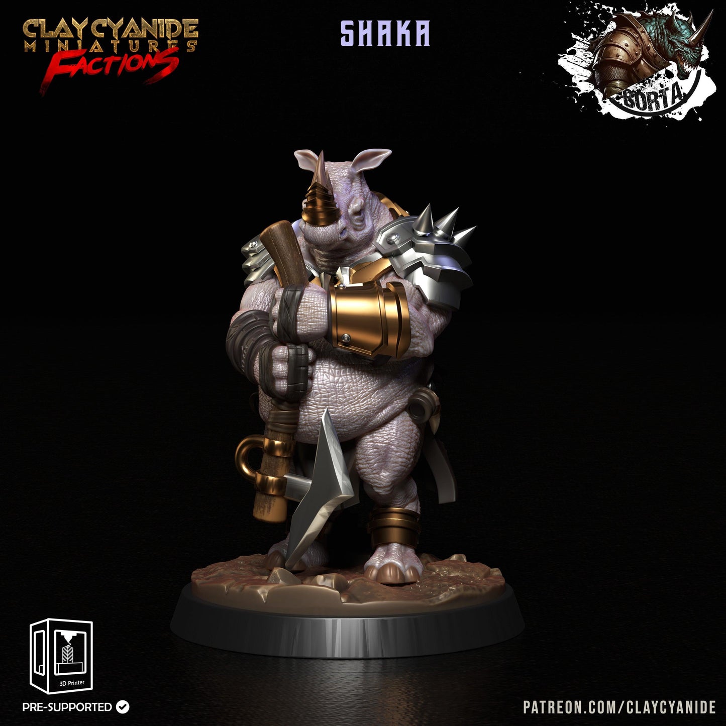 3D Printed Clay Cyanide Battle Borta Factions Tribe Ragnarok D&D