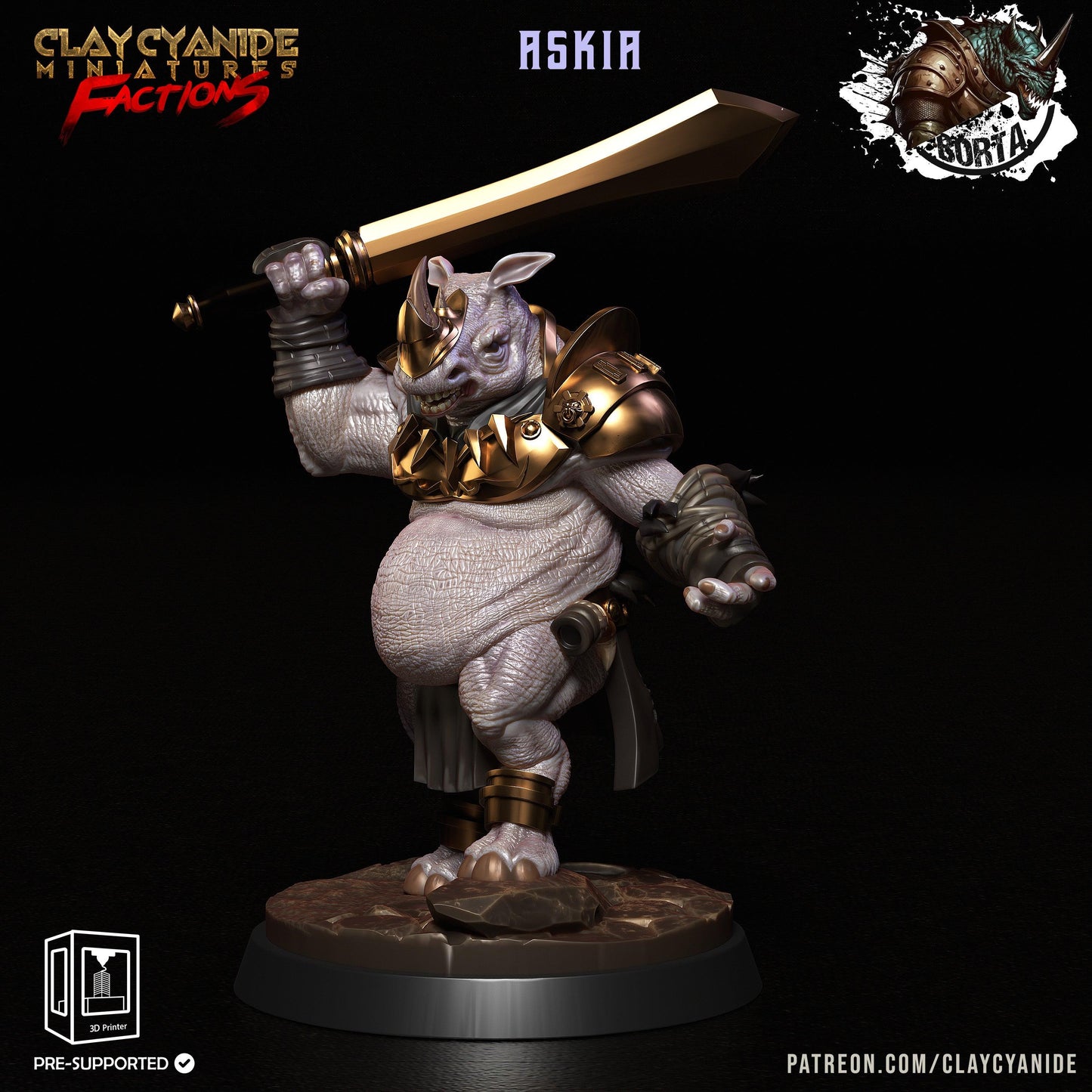 3D Printed Clay Cyanide Battle Borta Factions Tribe Ragnarok D&D
