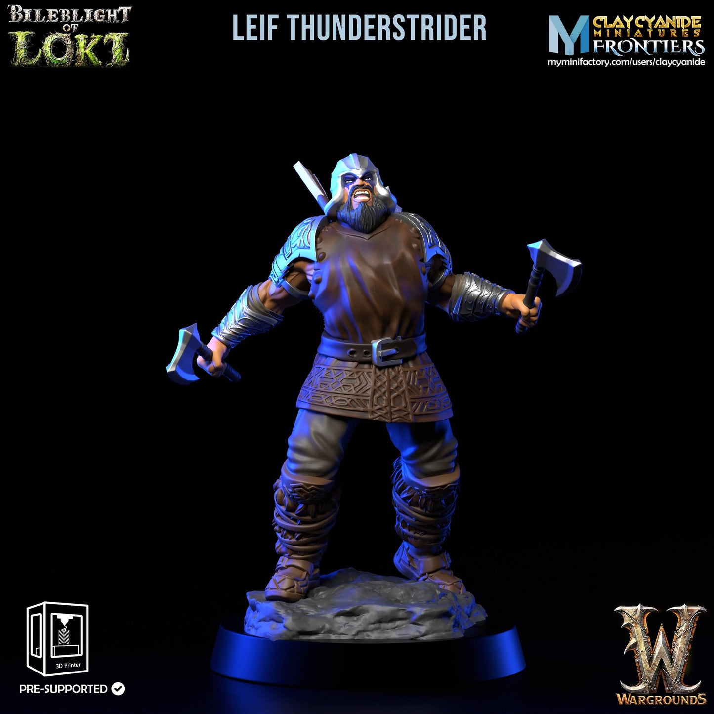 3D Printed Clay Cyanide Bileblight of Loki Vikings 28 32 mm D&D