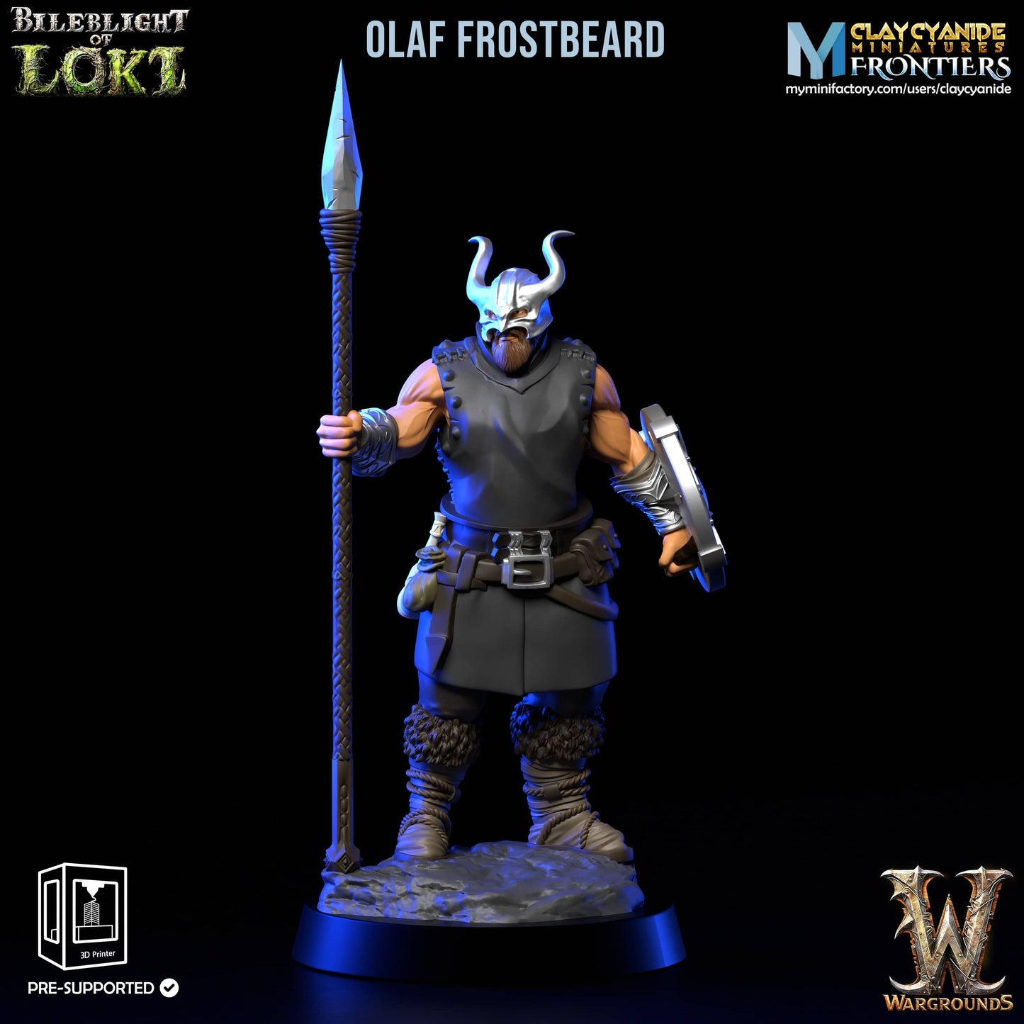 3D Printed Clay Cyanide Bileblight of Loki Vikings 28 32 mm D&D