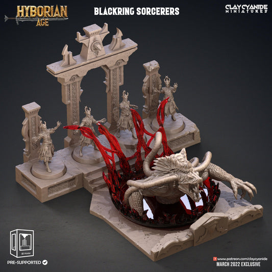 3D Printed Clay Cyanide Blackring Sorcerers Set Hyborean Age 28mm -32mm Ragnarok D&D