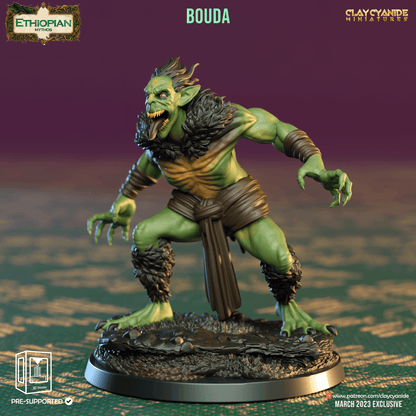 3D Printed Clay Cyanide Bouda Ethiopian Mythos 28 32 mm D&D