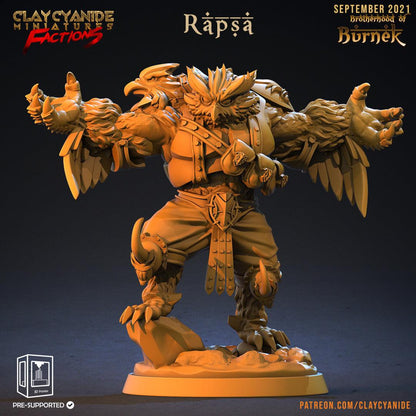 3D Printed Clay Cyanide Burneks Birdmen Owlmen Factions Ragnarok D&D