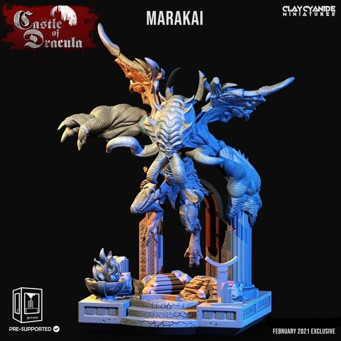 3D Printed Clay Cyanide Castle of Dracula - Marakai 28mm 32mm D&D