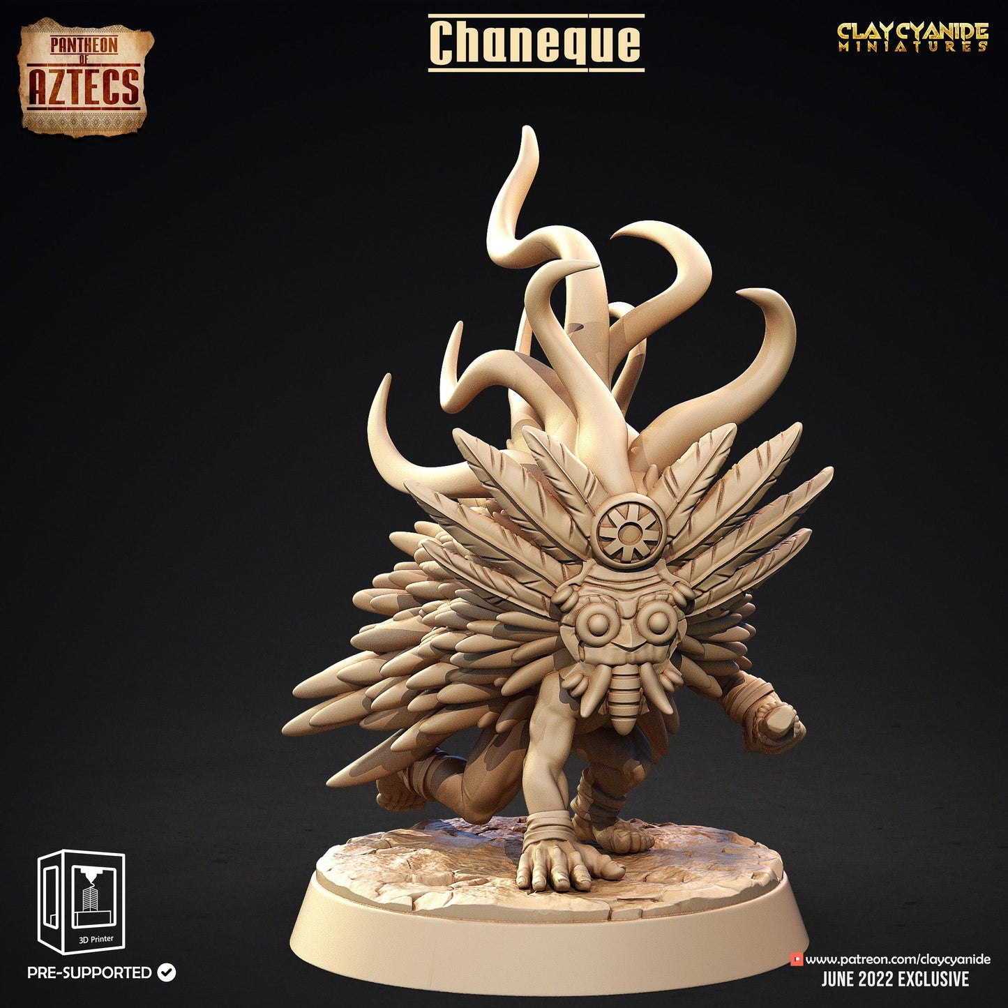 3D Printed Clay Cyanide Chaneque Set Pantheon of Aztecs Ragnarok D&D
