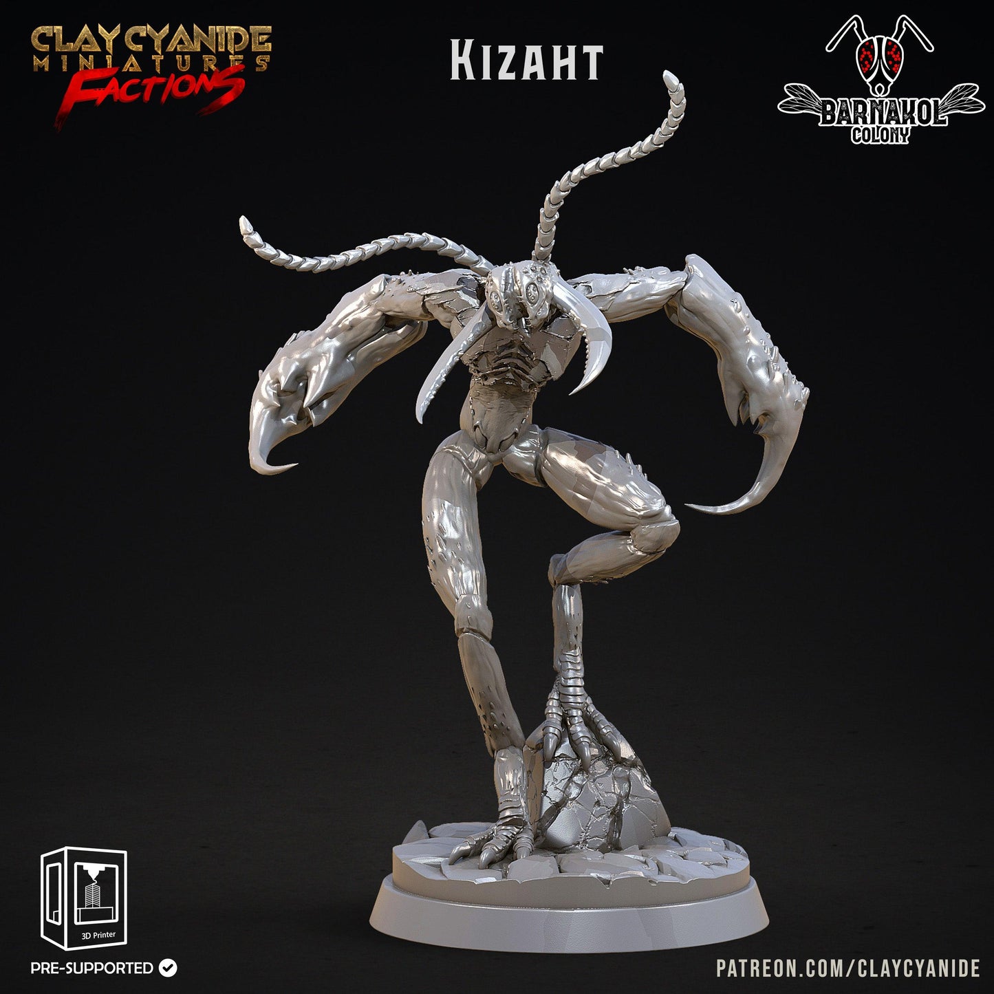 3D Printed Clay Cyanide Colony of Barnakol Tribes Factions Ragnarok D&D