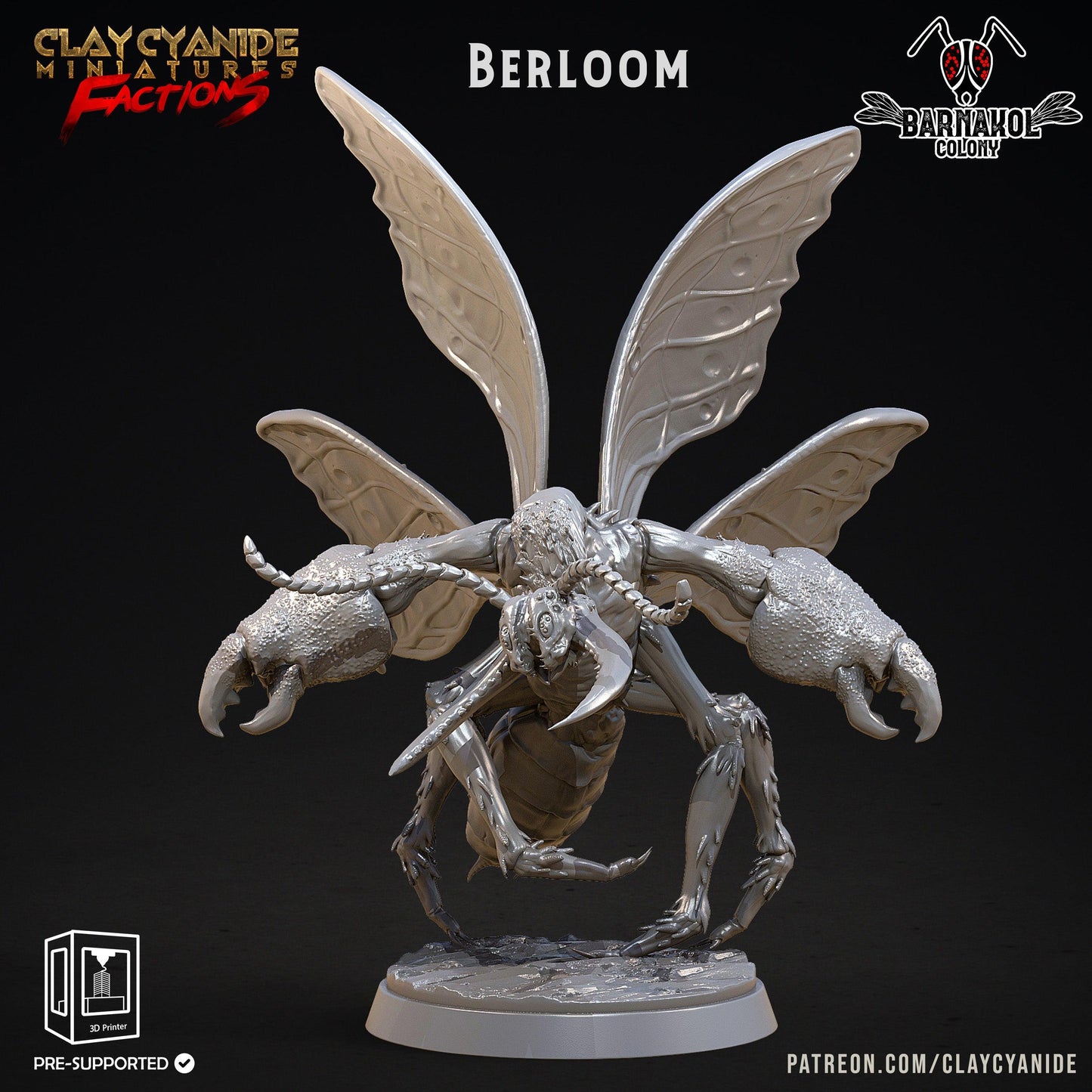 3D Printed Clay Cyanide Colony of Barnakol Tribes Factions Ragnarok D&D
