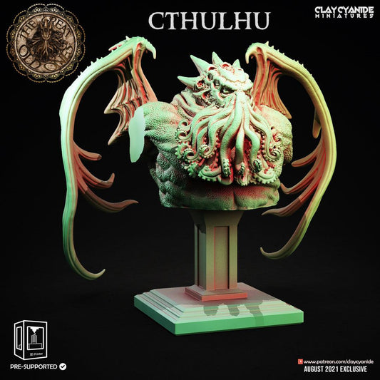 3D Printed Clay Cyanide Cthulhu Bust Great Old Gods Ragnarok D&D