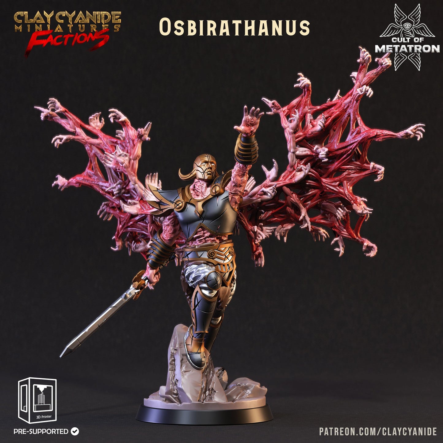 3D Printed Clay Cyanide Cult of Metatron Tribes Factions Ragnarok D&D