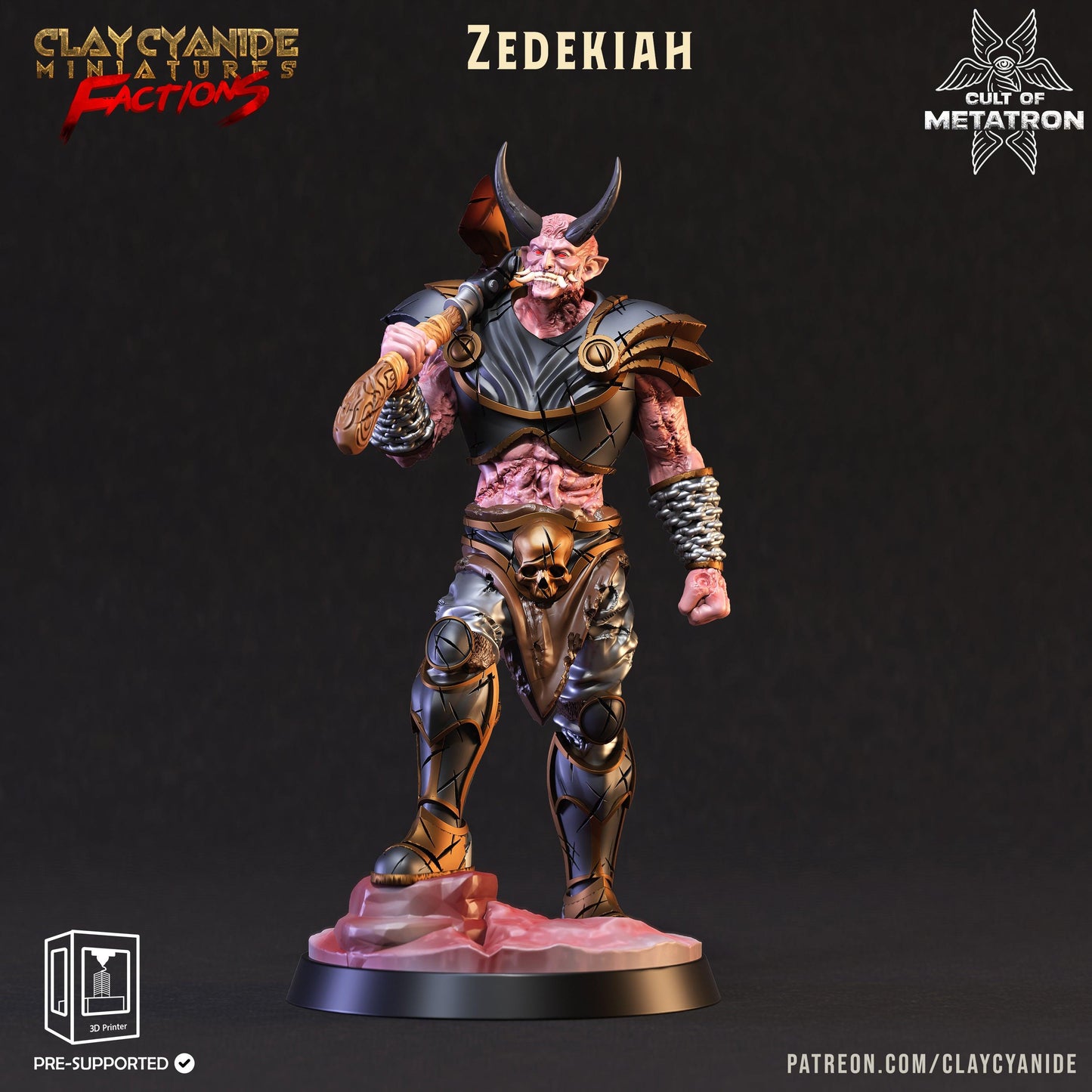 3D Printed Clay Cyanide Cult of Metatron Tribes Factions Ragnarok D&D