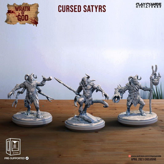 3D Printed Clay Cyanide Cursed Satyrs Wrath of Gods Ragnarok D&D