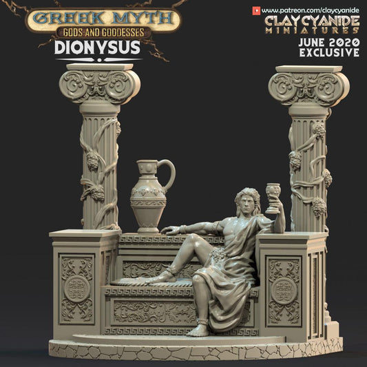 3D Printed Clay Cyanide Dionysus Greek Myth Gods and Goddesses Ragnarok D&D