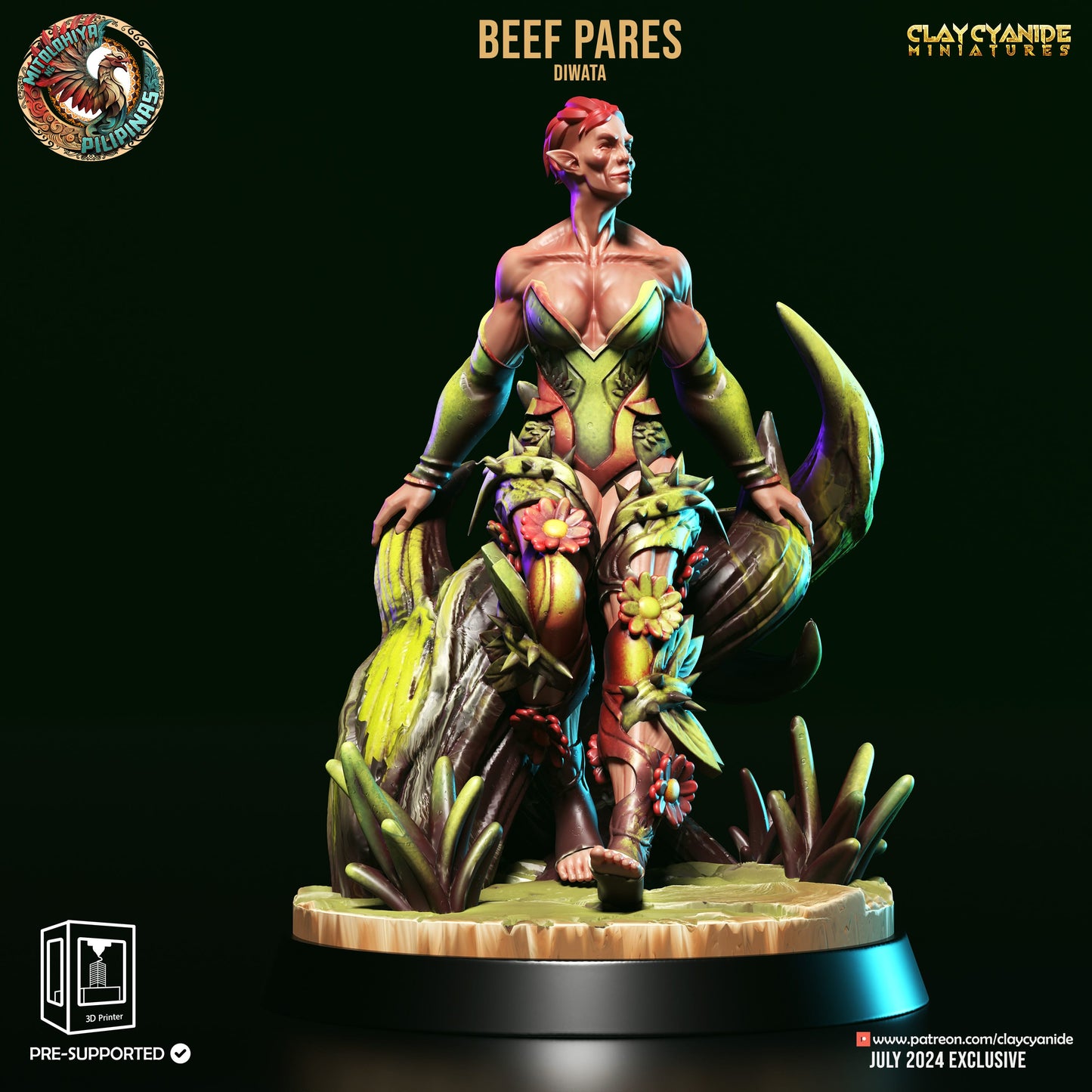 3D Printed Clay Cyanide Diwata Set Philippine Mythology 28 32 mm D&D