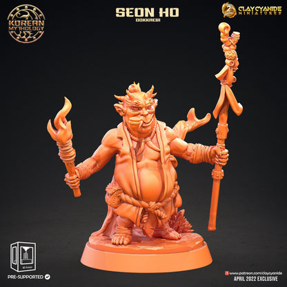 3D Printed Clay Cyanide Dokkaebi Warriors Korean Mythology Ragnarok D&D