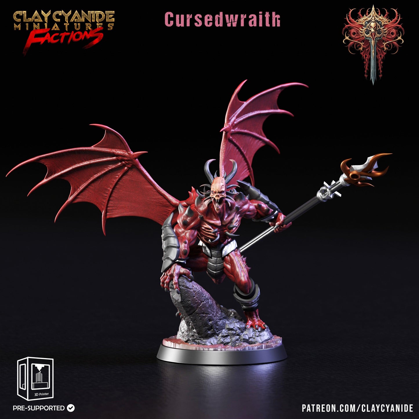 3D Printed Clay Cyanide Dreadblood Maulers Factions 28 32 mm D&D