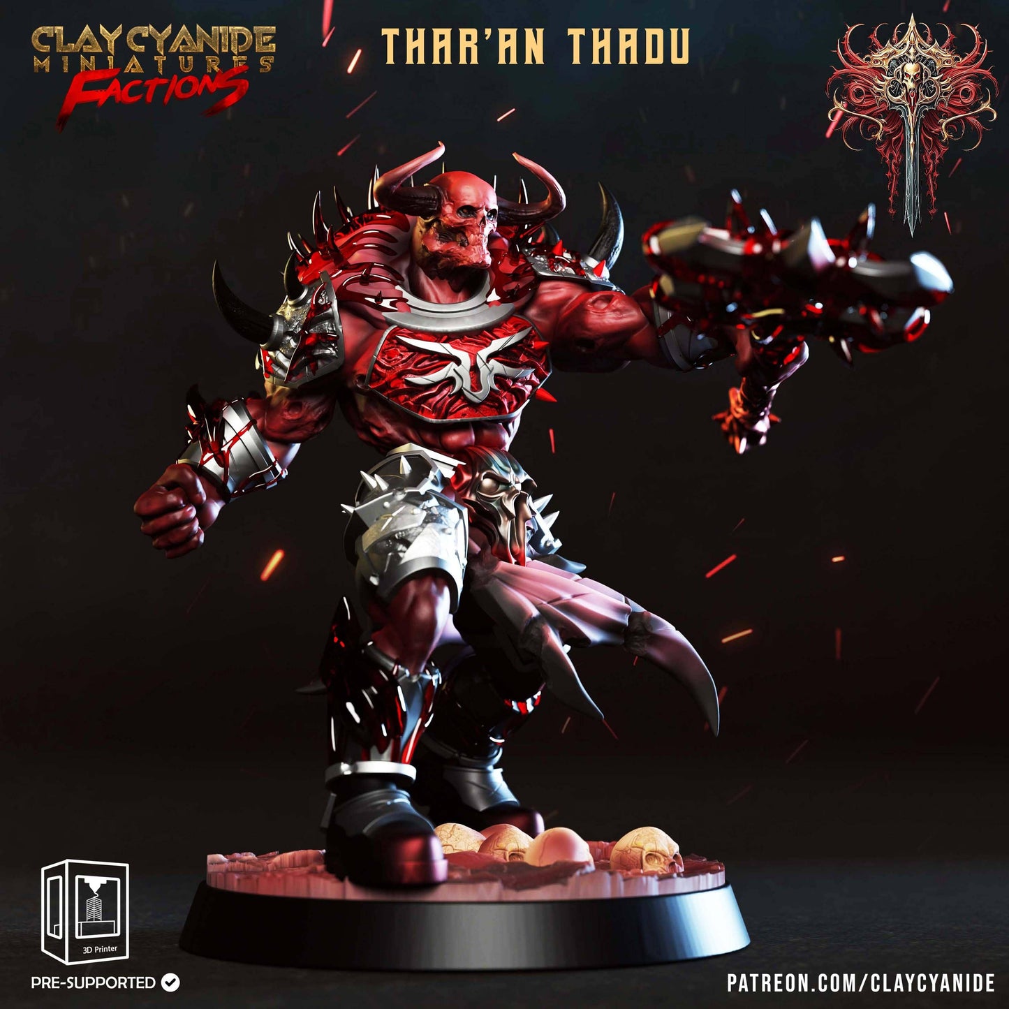 3D Printed Clay Cyanide Dreadbloods Factions Tribes 28 32 mm D&D